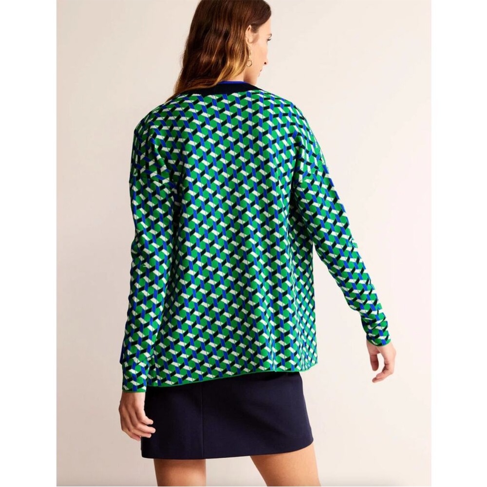 Boden Green and Blue Patterned Cardigan - Picture 4 of 12